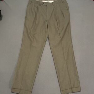 Lauren Ralph Lauren Dress Pants Men's‎ Size 36 x 32 Brown Relaxed Fit Pleated
